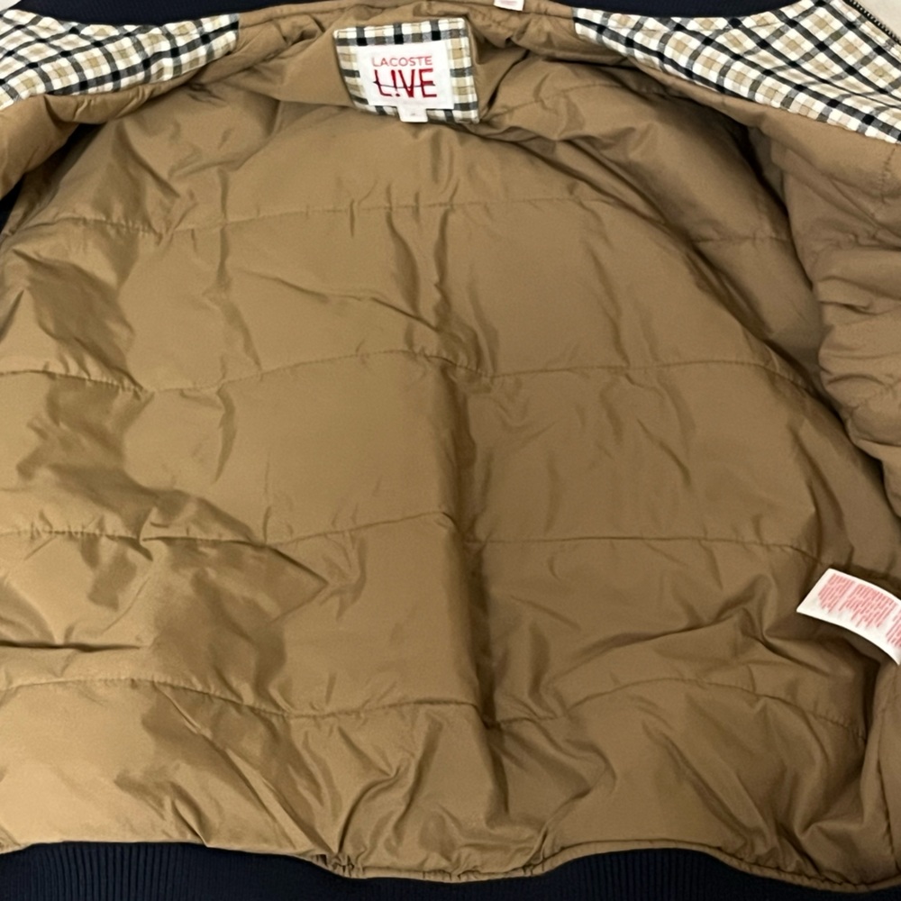 LACOSTE LIVE PLAID WOOL BOMBER JACKET SIZE M - Picture 10 of 10
